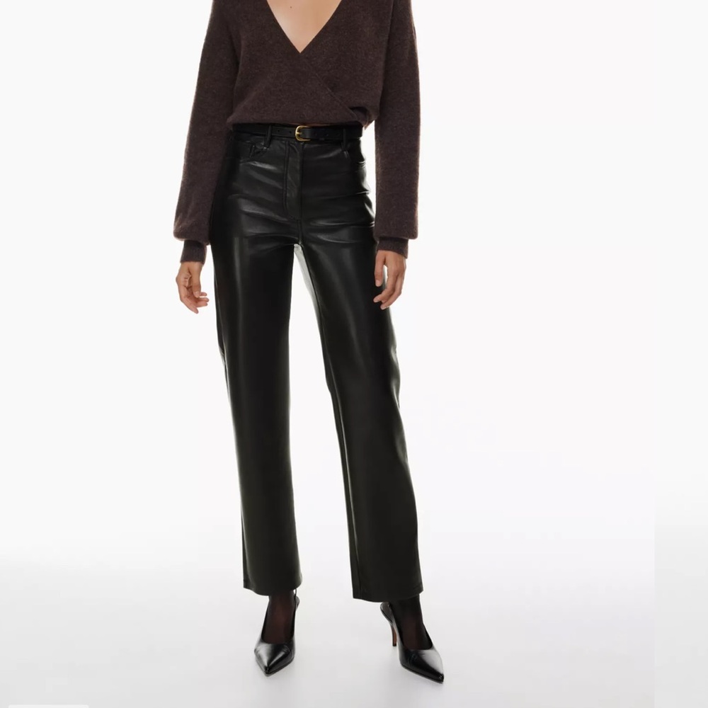 Aritzia Wilfred Melina Vegan Leather Pants Black Size 2 - NWOT